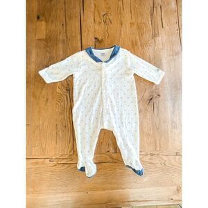 Petit Bateau Nautical Sailor Snap Footie Size 3M